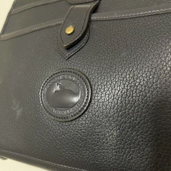 Vintage Dooney & Bourke blue black arrowhead essex leather shoulder cross body - Picture 11 of 16